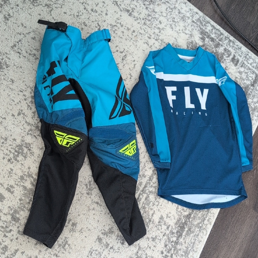Fly Racing Blue and Black Motocross Gear Set
